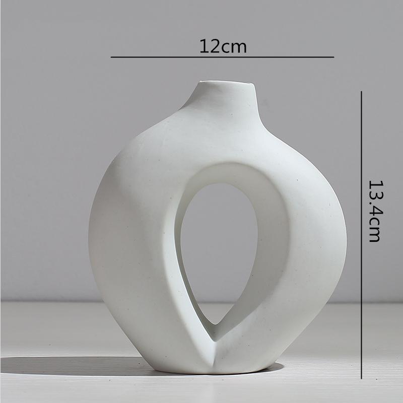 Keramikvase Abstraktes Blumenarrangement Hydroponische Bastelarbeiten Ornamente Moderne Heimdekorationszubehör Weiße Vasen Dekoration