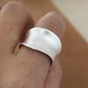 Xiaomi 925 Sterling Silver Rings for Women Couple Minimalist Handmade Wide Ring Party Jewelry Gift Prevent Allergy