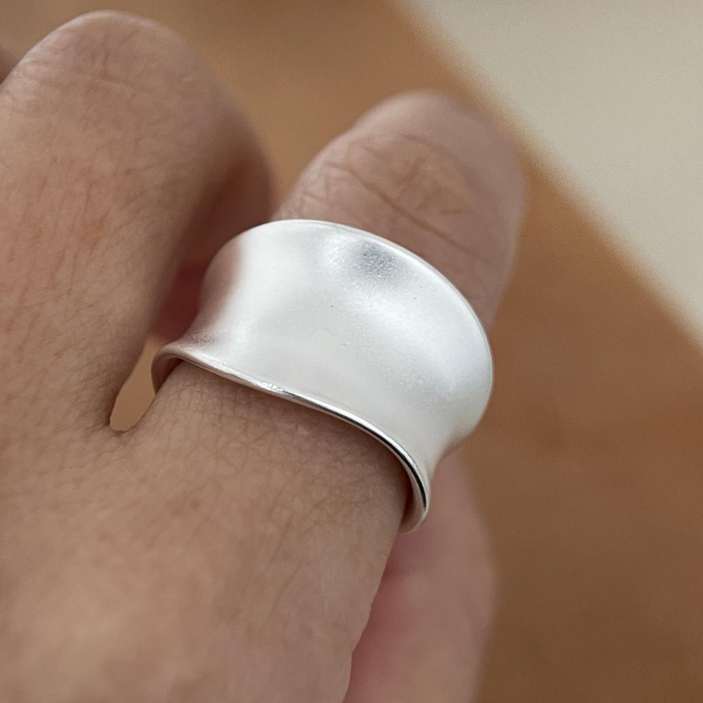 Xiaomi 925 Sterling Silver Rings for Women Couple Minimalist Handmade Wide Ring Party Jewelry Gift Prevent Allergy
