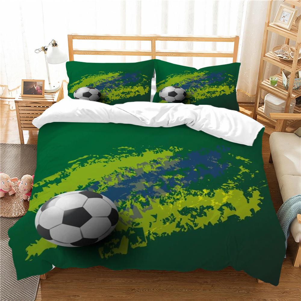 3D Soccer Printing Duvet Cover Set with Pillowcase Luxury Home Textiles Soft Bedding Set Children Twin Single Size Cool Bed Sets