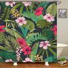 Waterproof Fabric Shower Curtain Colorful Flowers Pattern Printed  Shower Curtains With 12 Hooks Multi-size Bath Screen