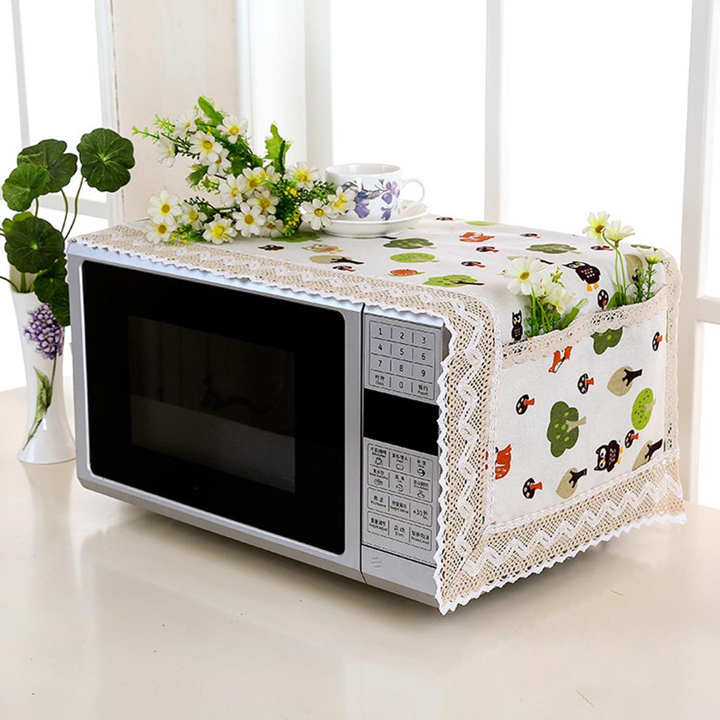 Microwave Oil Proof Cover Cloth Microwave Oven Dust Cover For Kitchen Cleanliness Longevity Classical Design 100x35cm