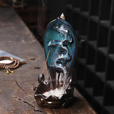 1pc, Waterfall Incense Burner Ceramic Incense Holder Home Decor Creative Home Aromatherapy Gift - Perfect Home Decoration Craft!