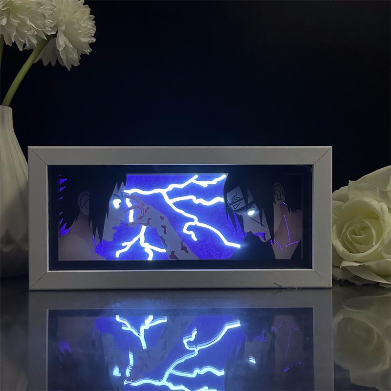 Naruto Anime Paper Carving Lamp: Desktop Ornament & Photo Frame Figurine