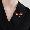 Pterosaur Enamel Brooch Pin Winter Rhinestone Lapel Pin Gothic Winter Jewelry