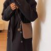 Women Crossbody Mobile Phone Bag Street With Literary Mini Artistic Small Round Ball Pendant Super  Soft Leather Cute
