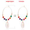 Accessories Bohemian Colorful Beaded Metal Earrings Stylish Simple Personality Shell Pendant Earrings