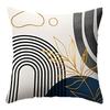 Abstract Geometric Pattern Of Golden Leaves Throw Pillow Cover With Short Plush Print Living Room Sofa Decoration Cushion Cover