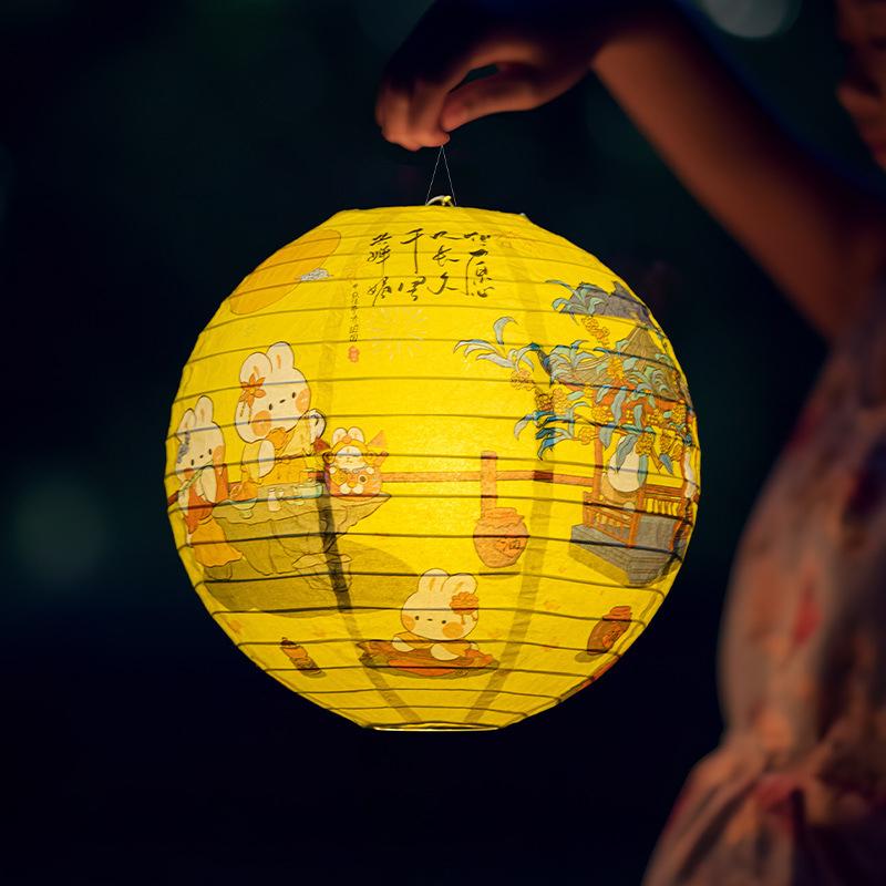 1-5pcs Round Paper Lantern Chinese Mid- Autumn Festival Paper Lantern Ball Birthday Wedding Party DIY Decor Christmas Ornament