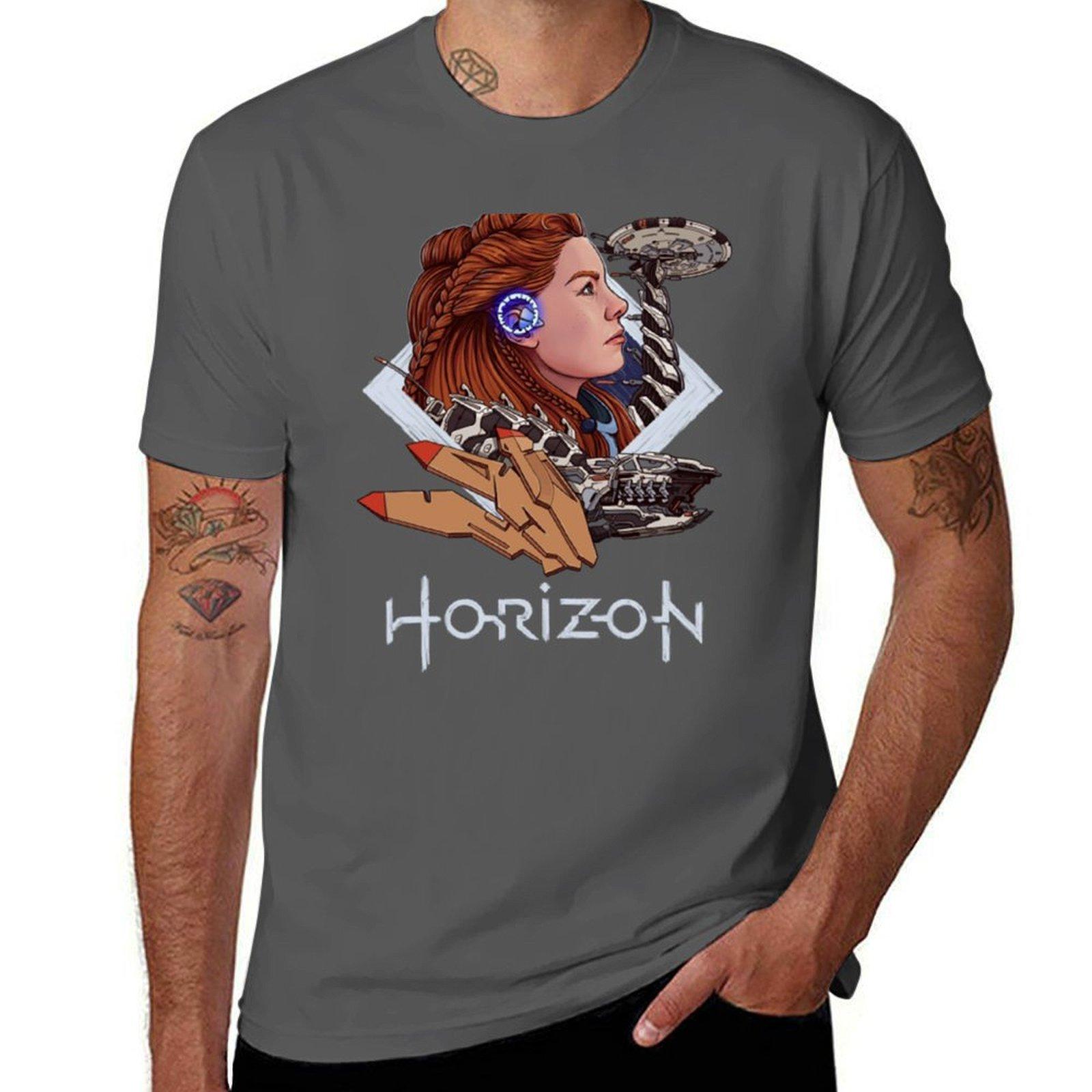 

Вінтажний Футболка Horizon Zero Dawn г чоловічі футболки футболки для чоловіка футболки з принтом Футболка M