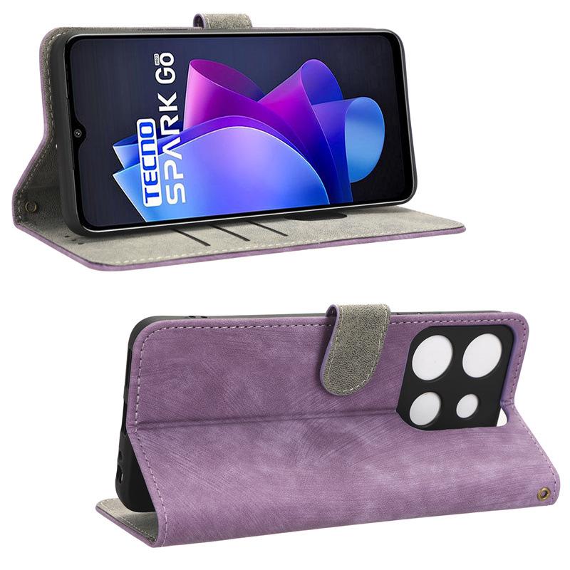 Anti-theft Leather Flip Case for Tecno Pop 7/Pop 7 Pro/BF7