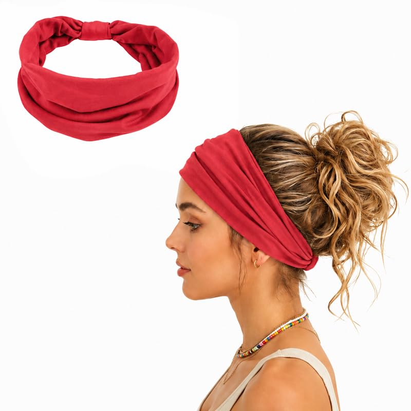 Women's Headband - Loose, Breathable, and Sweat-absorbent Elastic Headband, Suitable for Yoga, Fitness, and Running (Black)