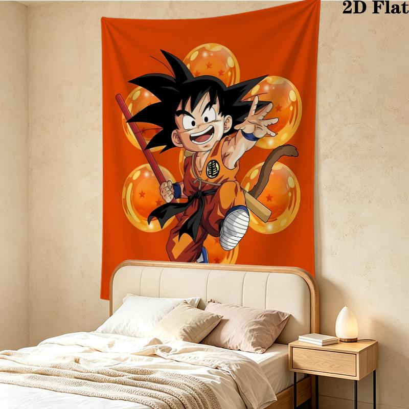 Son Goku Wall Tapestry Aesthetic Wall Hanging Printed Fabric Blanket Decorative Tapestries For Bedroom Living Room Home Decor