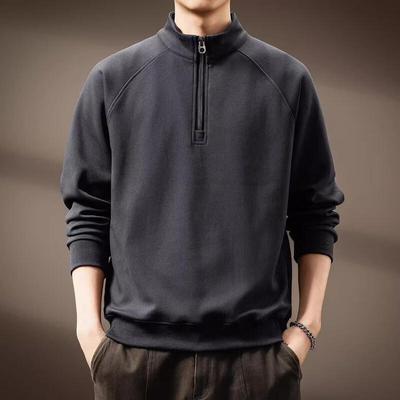 Men's American Retro Half-Zip Stand Collar Sweatshirt
