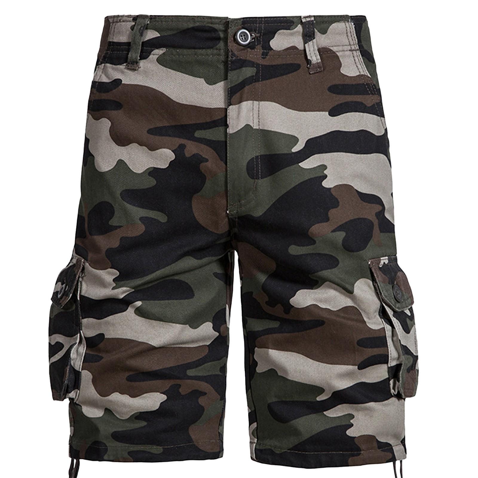 

Мужские летние шорты-карго с несколькими карманами. Мужские повседневные модные однотонные свободные шорты-карго. 38