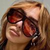 T-shaped Large Frame Sunglasses Pilot 2024 New Toad Fashion Sunglasses Personalized Women's Sun Glasses Eye Protection Eyewear