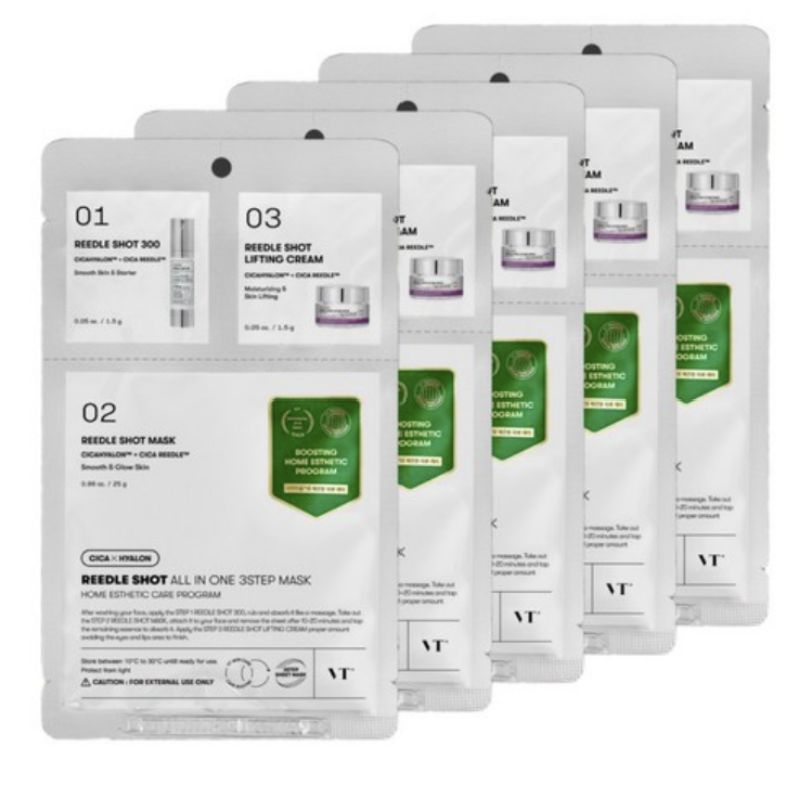 VT COSMETICS Reedle Shot All-in-One 3-Step Face Mask (1 Sheet) 5pcs