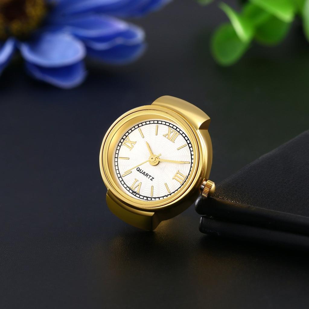 Novelty Finger Ring Watch Elastic Band Roman Numberals Quartz Watches Men Women
