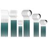 New 36Pcs Mint Gold Cutlery Set Western Silverware Stainless Steel Dinnerware Knife Fork Spoon Tableware Flatware Kitchen Wedding Accessories