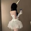 Sexy Underwear Pure Waistband Vest Bra Sexy Slim Lace Bra with Tutu Skirt Uniform Suit