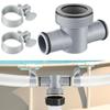 T Joint Pool Hose Adapter 1.5inch to 1.25inch Includes O Rings and Clamps Suitable for Above Ground Pool Filter Systems