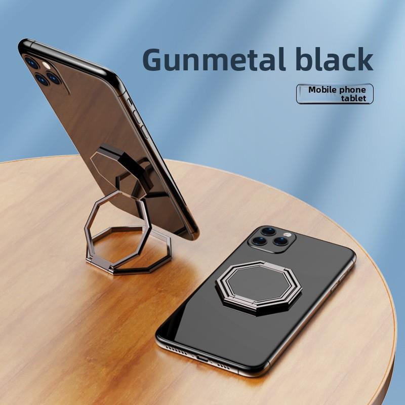 Phone stand with ring holder, lazy desktop folding metal creative handheld