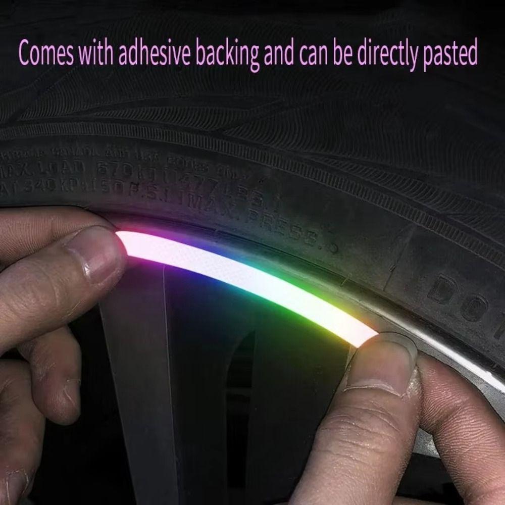 20Pcs Seven-Color Laser Wheel Hub Reflective Sticker Anti-Collision Luminous Sticker  Car