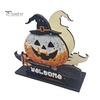 Fall Table Decor Halloween Wooden Napkin Holder, Ghost Pumpkin Decorative Tabletop Tissue Dispenser, Square Storage Box Paper Organizer for