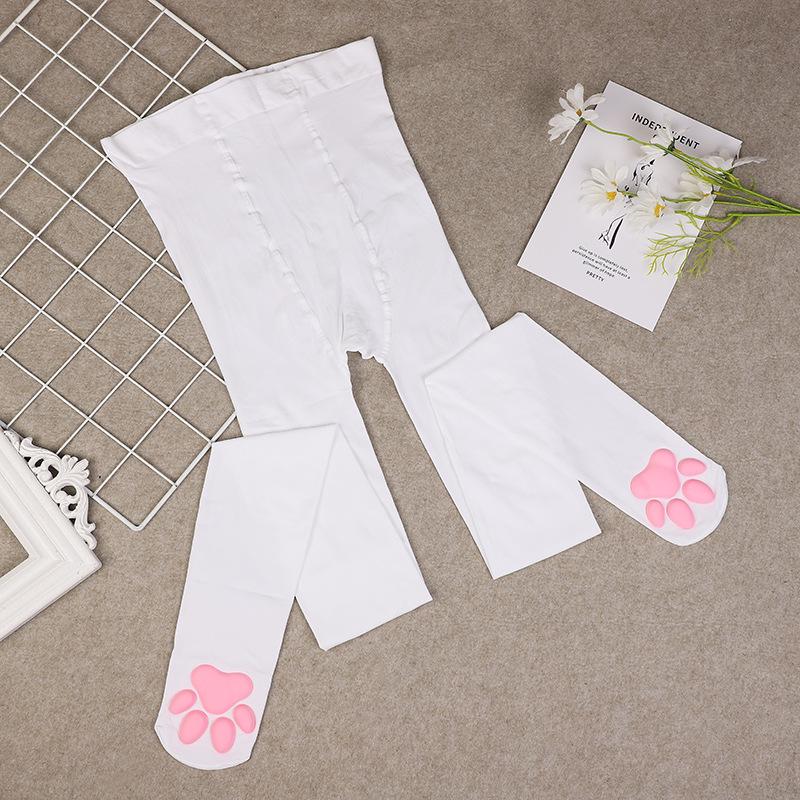 3D Cat Paw Silicone Thigh-High Socks - Cute Anime Lolita JK Style