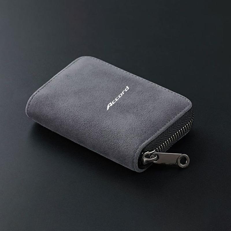 11-Card Slot Suede Wallet Car Driver Licence Cards Bag Zip Coin Purse For Honda Odyssey City HRV Jazz Accord Civic CRV Accessory IP8
