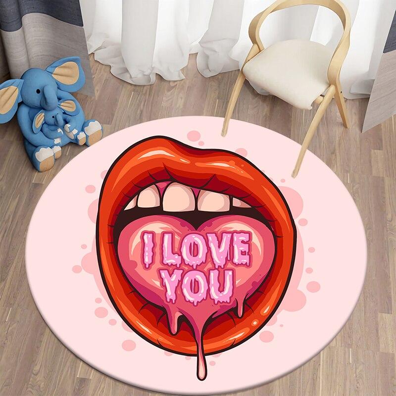 Black Cat Kawaii HD Printed Round Carpet for Living Room Rugs Camping Picnic Mats Flannel Anti-Slip Rug Yoga Mat Stranger Things