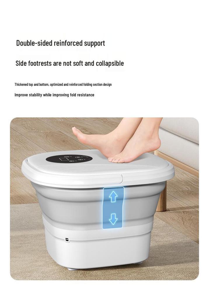 Foldable Foot Spa Basin with Constant Temperature Heating and Electric Massager