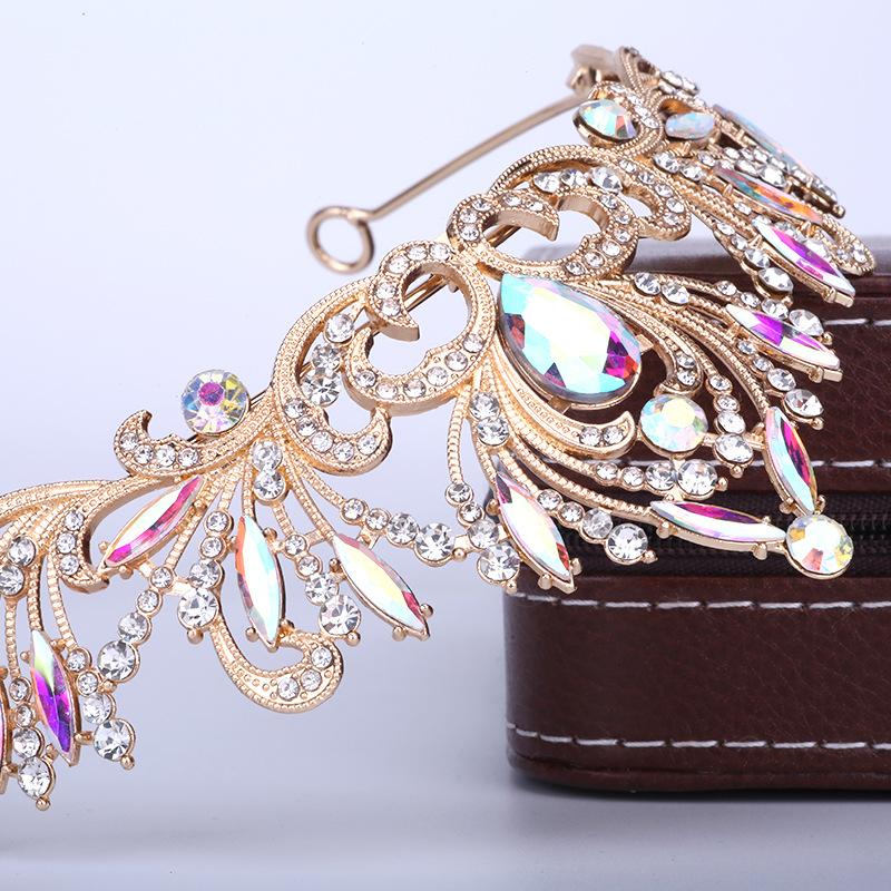 Braut Kopfbedeckungen Luxuriöse neue Krone Hochzeitskleid Barock Geburtstag Krone Haarschmuck