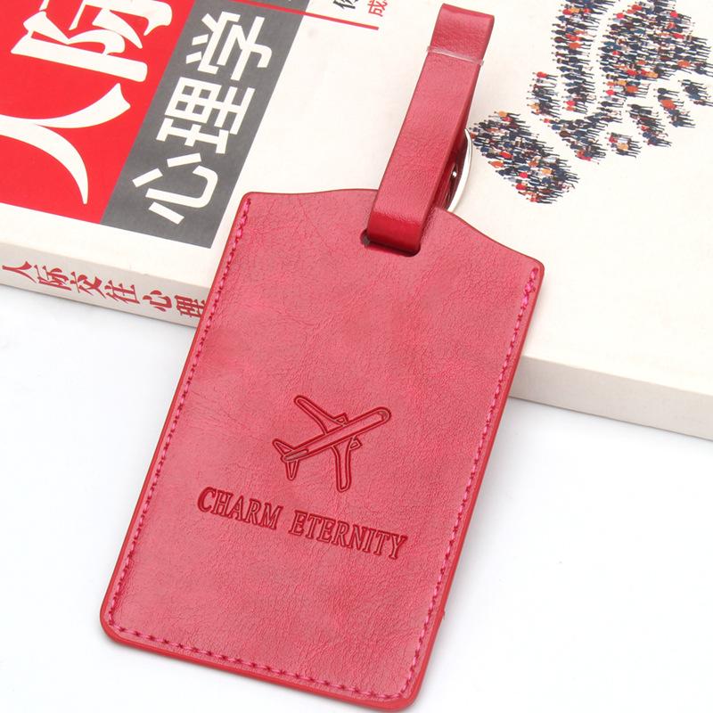 Thick Leather Airplane Boarding Pass Creative Travel Suitcase Tag Checked in Luggage Tags Cute Luggage Tag Address Name Lable