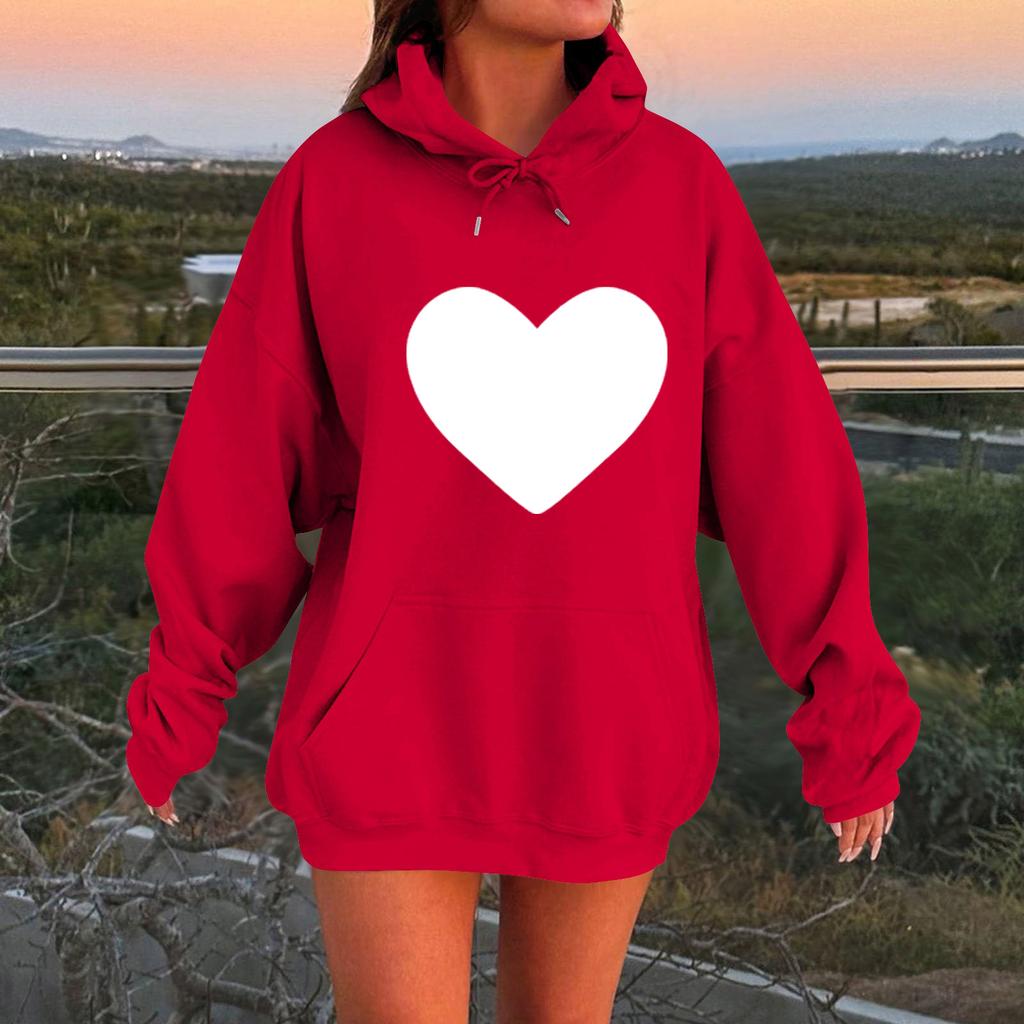 Damska luźna wygodna casualowa modna bluza z kapturem z długim rękawem z nadrukiem postaci