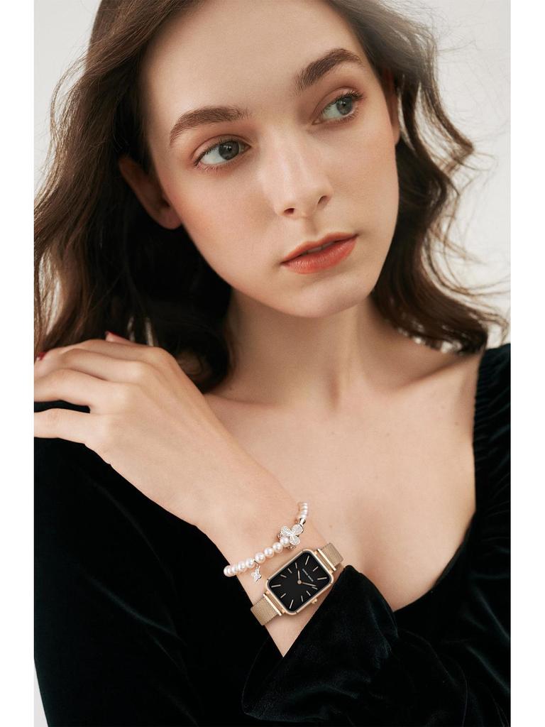 Japanese Movement Retro Square Dial Waterproof Women's Watch - Light Luxury, Fashionable, Casual Design