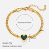 Fashion Temperament Love Stainless Steel Bracelet Necklace Set Internet Celebrity Popular Diamond-encrusted Peach Heart Jewelry Ladies Tide