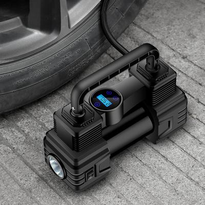 Car Tire Pump with Digital Pressure Gauge Heavy Duty Air Compressor High Precision Auto Inflatable Pump LED Emergency Flashlight