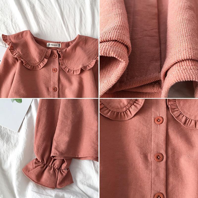 New Year Style Women's Korean Doll Collar Shirt, Long Sleeve Versatile Top for Early Autumn