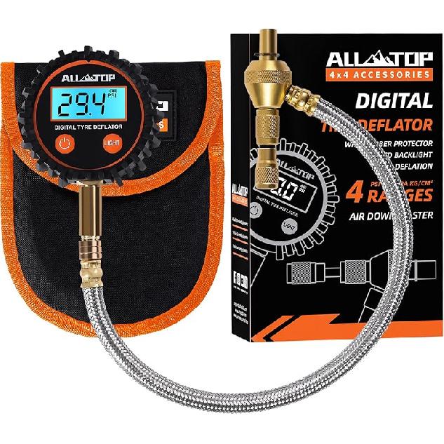 ALL-TOP 4X4 Rapid Tire Deflator Kit 0-70PSI Tire Pressure Gauge/Air Down Master/For Offroad Tire Of Jeep, Truck & ATV