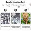 3D Pearl Painting Kit Ginger Cat Design Frameless DIY Bead Art Canvas Leisure Handmade Craft for Bedroom Wall Decor