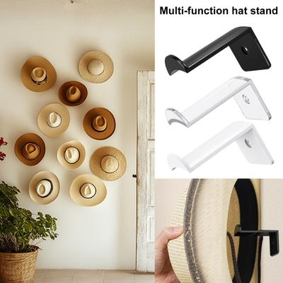 4/8Pcs Hat Hooks Cowboy Hat Racks Easy Installation Strong Adhesive Wall Mount Cap Holder Baseball Cap Organizers