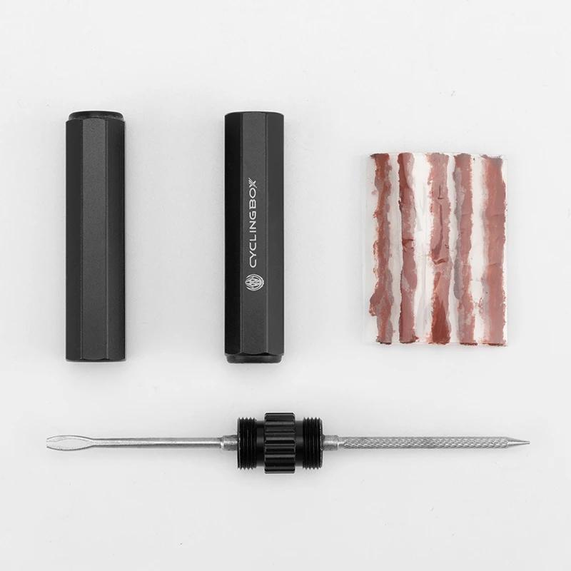 Bicycle Tubeless Tire Repair Kit Portable Urgent Drill Rubber Strips Tyre Puncture Sealant Repair Kit Bike Repair Tools