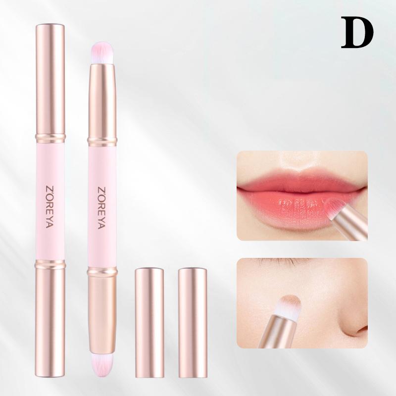 Soft Lip Brush With Dust Proof Cover Round Head Lipstick Applicator Lip Cosmetic Tool Multi-Use Eyeshadow Brush D