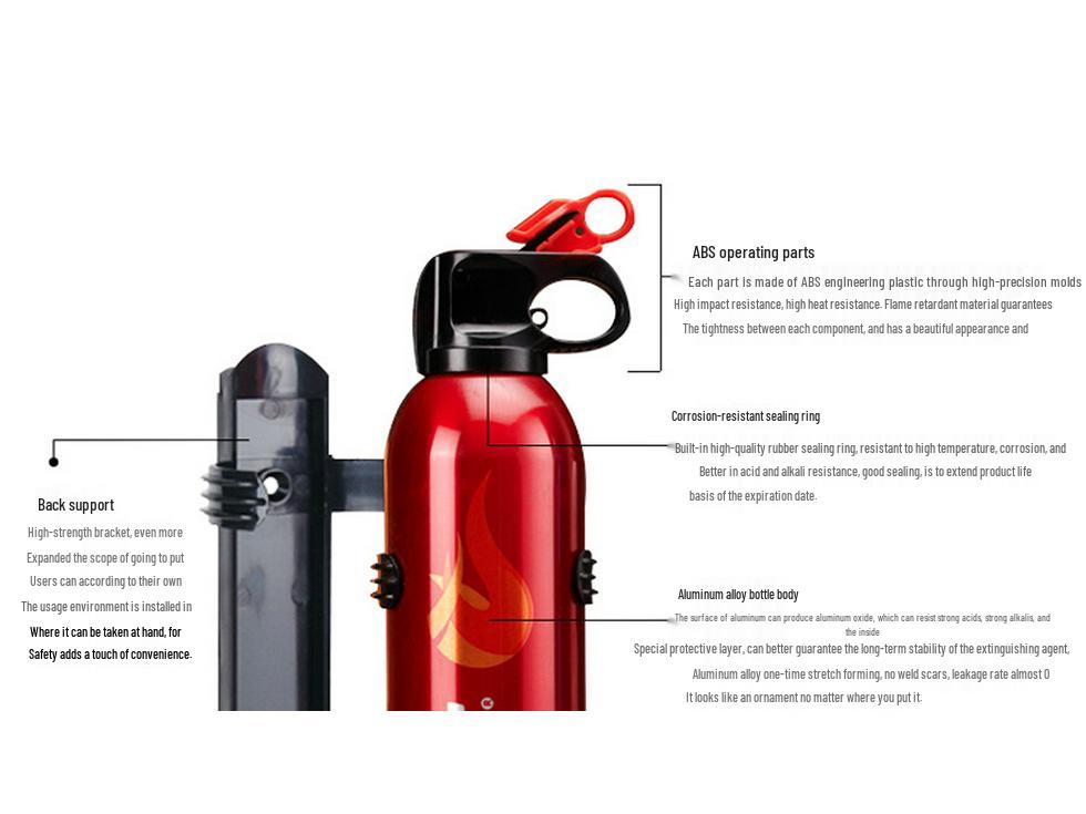 520g Portable Dry Powder Fire Extinguisher for Car & Home - Flame Warrior