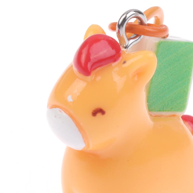 2026 Chinese  Year Mascot Horse Resin Keychain Decor Cartoon Cute Year Of The Horse Keyring Bag Pendant Gifts Accessory
