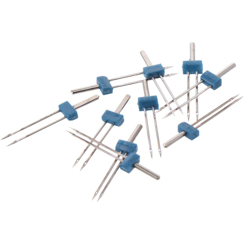 12pcs 3 Sizes Twin Needles wth Plastic Box Double Needles  for Household Sewing Machine