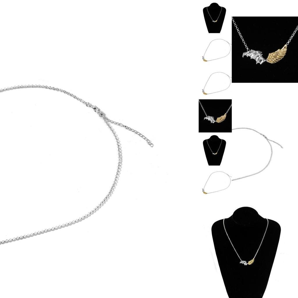 Trendy 2021 Two-tone Plated Wing Necklace For Women Stylish Geometric Sweater Jewelry Accessory