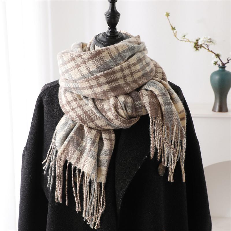200*70Cm  Fashion Cashmere Scarf Warm Winter For Women Wraps Shawls Neckerchief Pashmina Foulard Blanket Stripe Designer