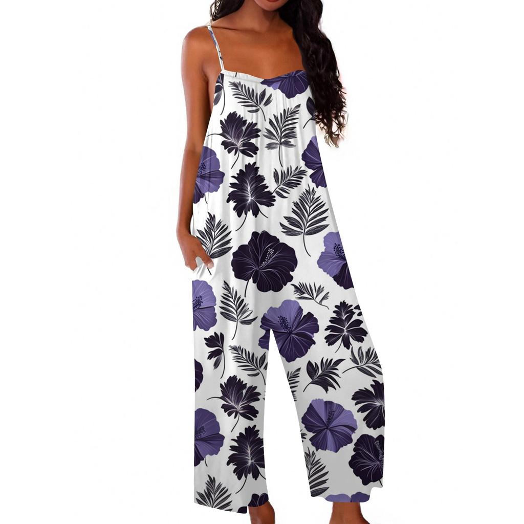 Damen Jumpsuit Bedruckter lässiger lockerer Jumpsuit
